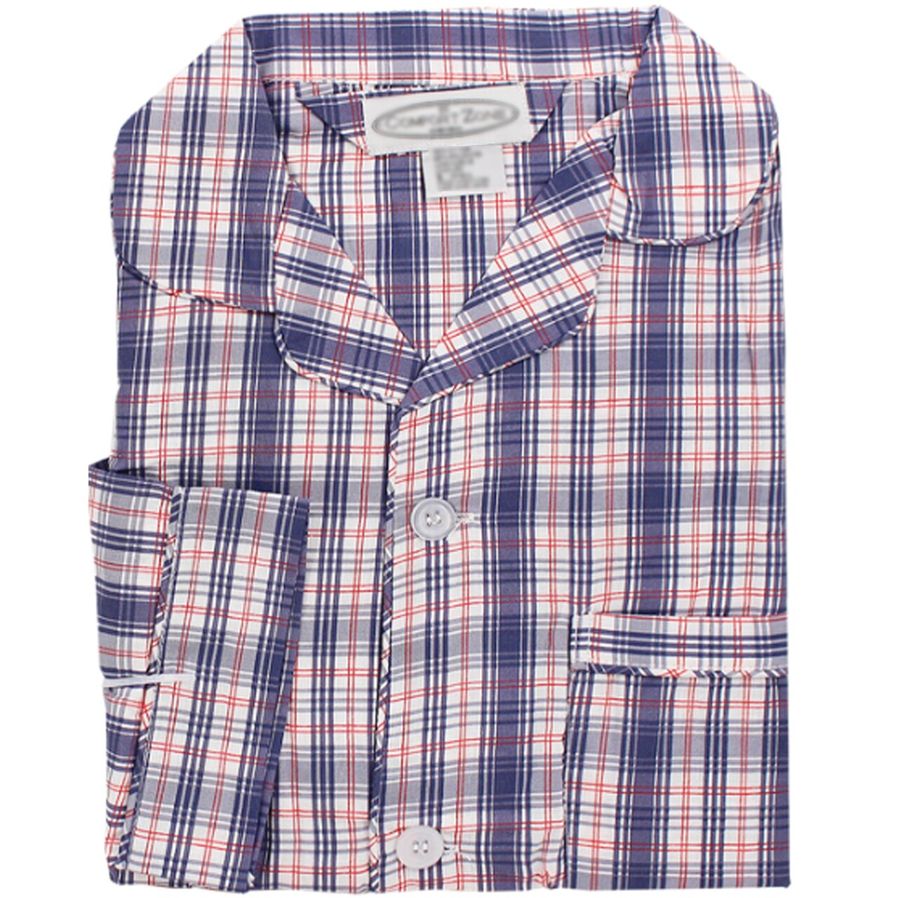 COMFORT ZONE Men's Navy Stripe Long Sleeve and Pants Set Cozy Nightwear